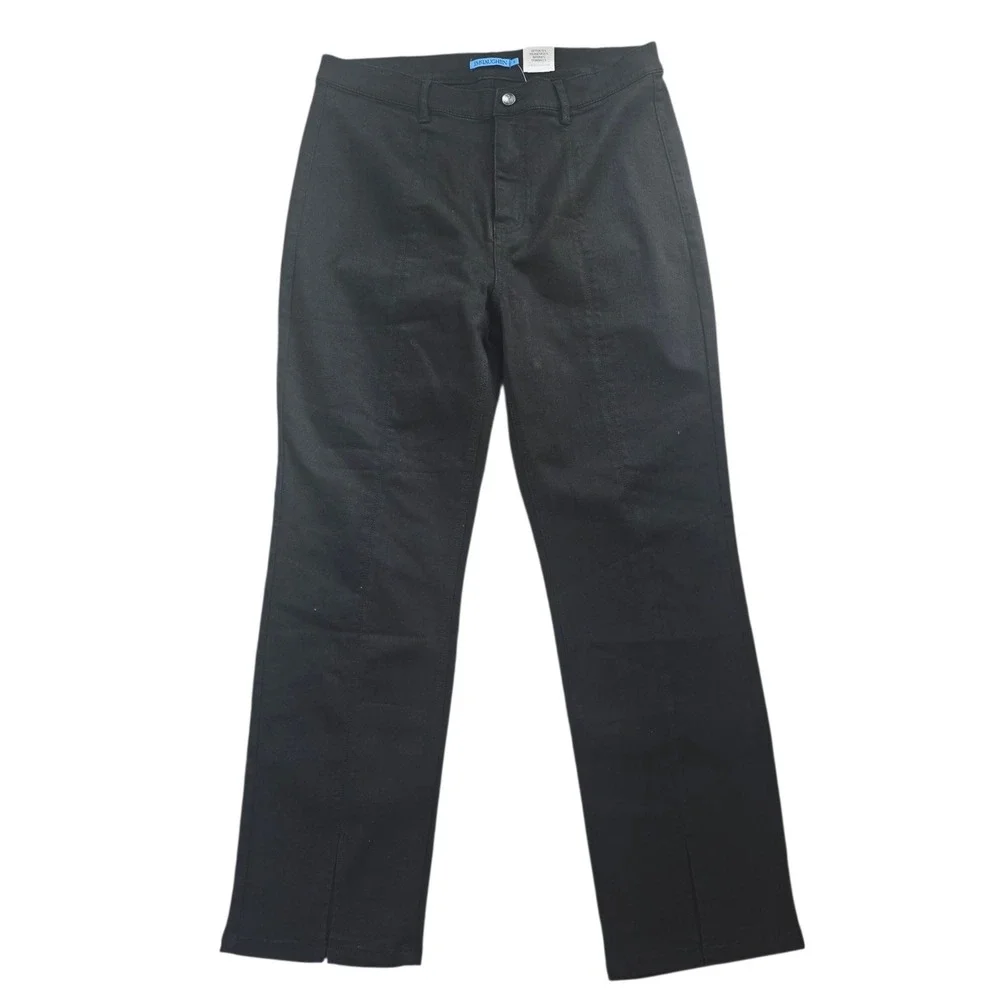 J. Mclaughlin -1302 NWT Rainey Black Split‎ Hem Cropped Pants Womens Size 14